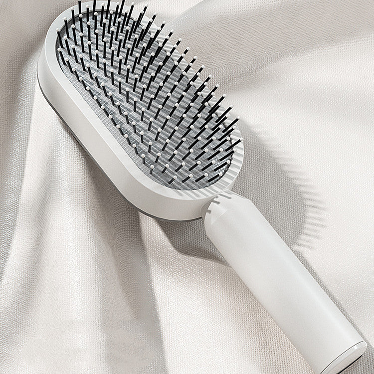 Self-Cleaning Hair Brush – Anti-Static Scalp Massage Comb with One-Key Hair Removal, Detangling Airbag Brush for Women