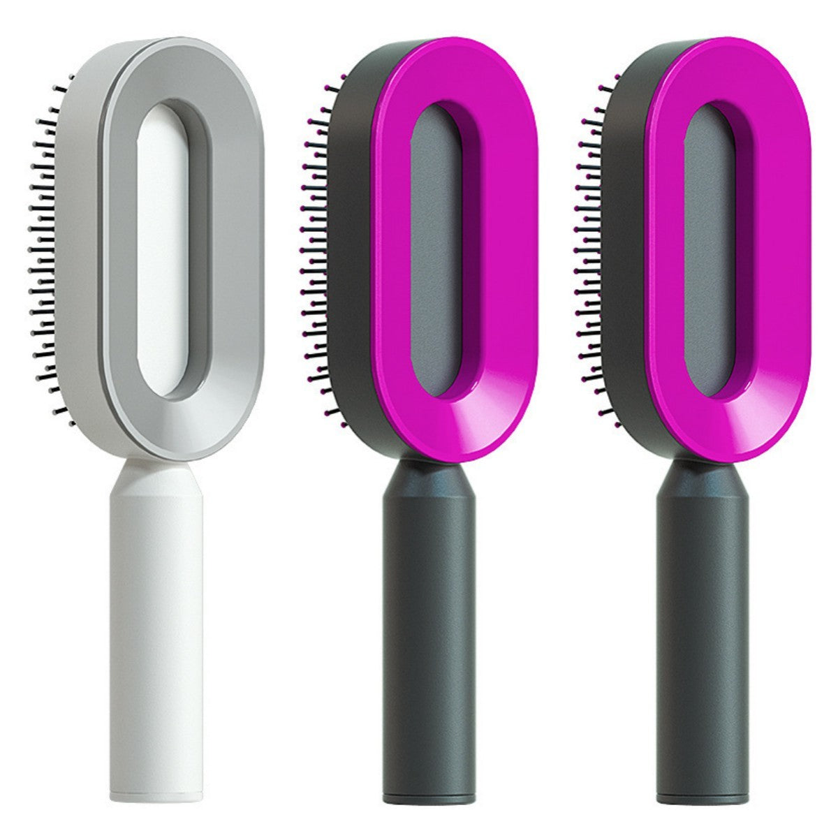Self-Cleaning Hair Brush – Anti-Static Scalp Massage Comb with One-Key Hair Removal, Detangling Airbag Brush for Women