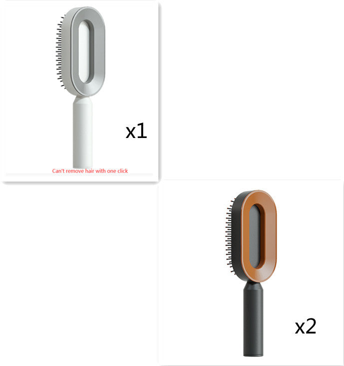 Self-Cleaning Hair Brush – Anti-Static Scalp Massage Comb with One-Key Hair Removal, Detangling Airbag Brush for Women