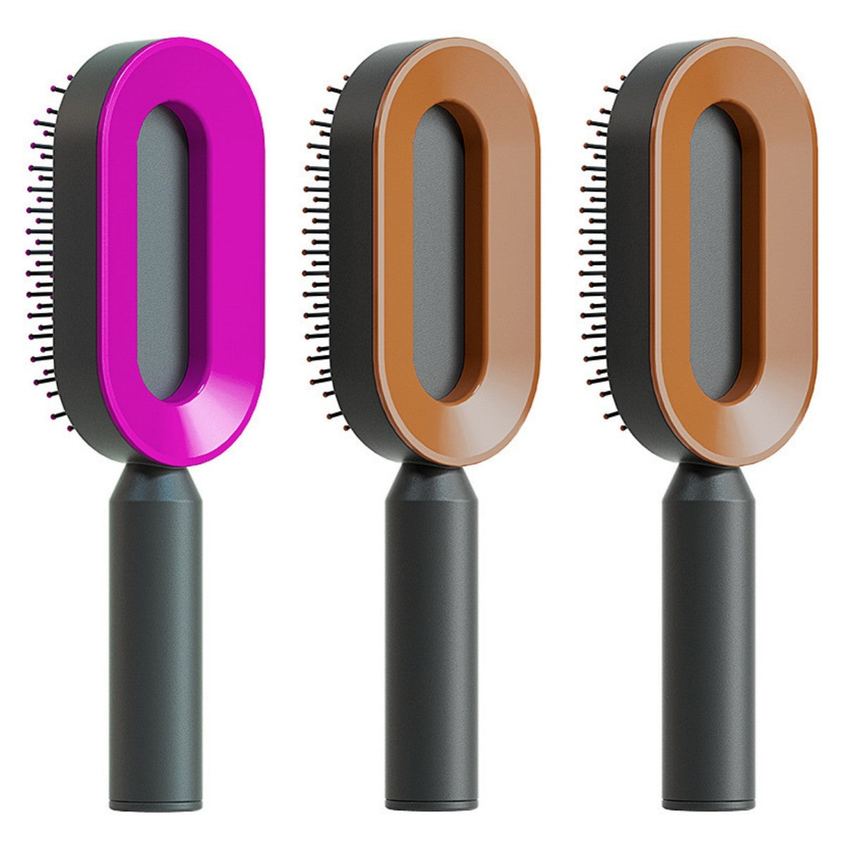 Self-Cleaning Hair Brush – Anti-Static Scalp Massage Comb with One-Key Hair Removal, Detangling Airbag Brush for Women