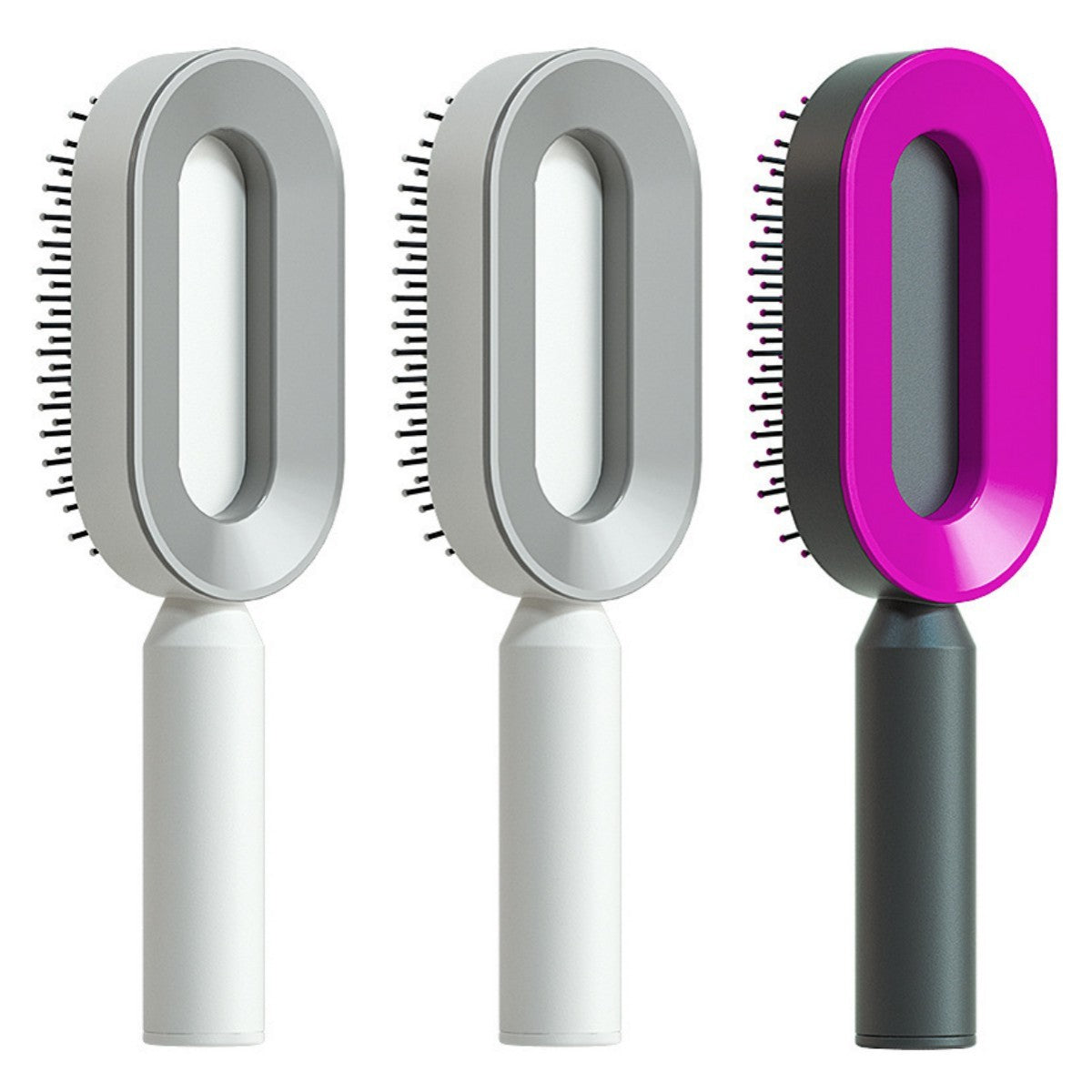 Self-Cleaning Hair Brush – Anti-Static Scalp Massage Comb with One-Key Hair Removal, Detangling Airbag Brush for Women