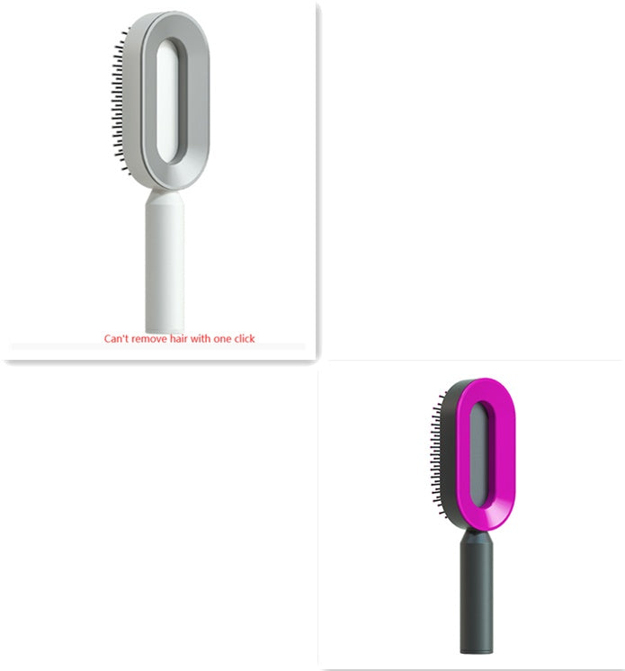 Self-Cleaning Hair Brush – Anti-Static Scalp Massage Comb with One-Key Hair Removal, Detangling Airbag Brush for Women
