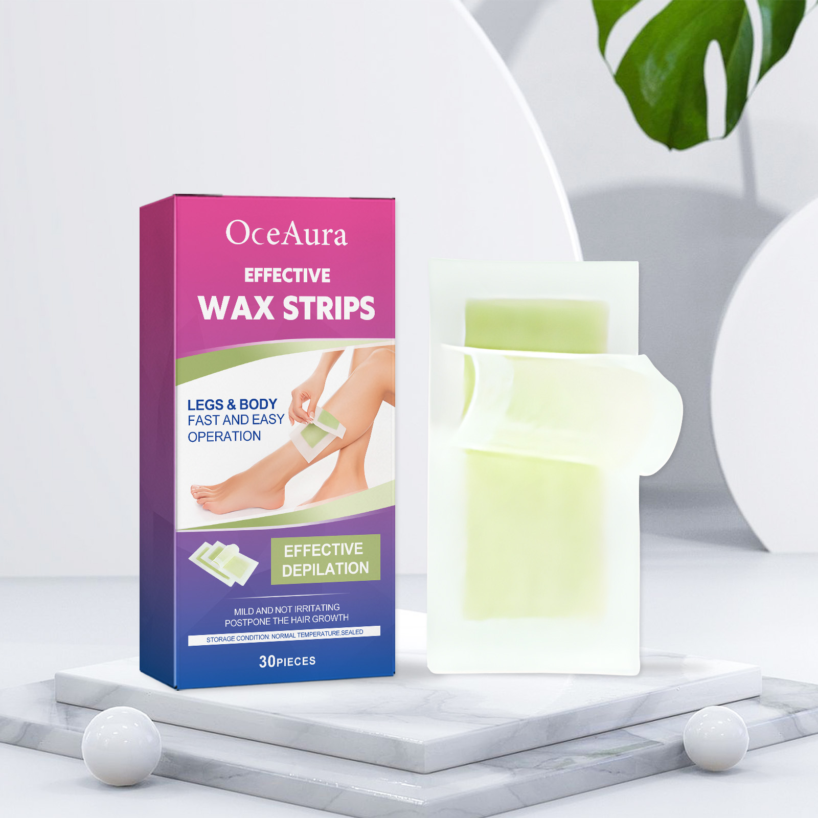 Citrus Scented Hair Removal Wax Paper 30pcs 1 Box
