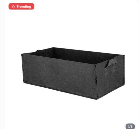 Fabric Raised Garden Bed Rectangular Grow Bag With Handles Breathable Non-Woven Planting Container For Vegetables & Flowers