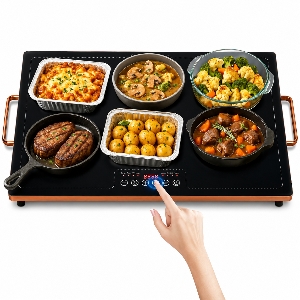 WARMOUNTS Electric Warming Tray 24 16 Inch Temperature Controlled Buffet Party