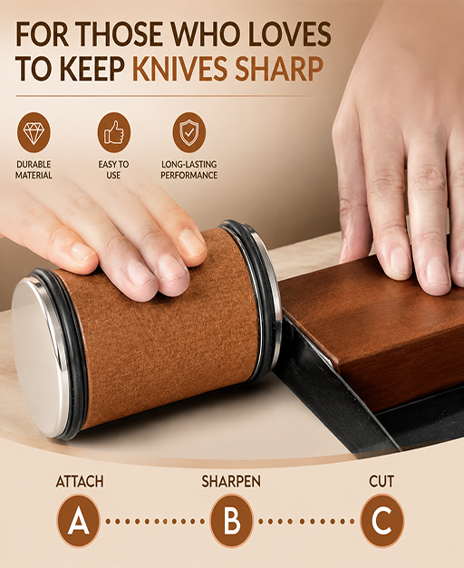 Magnetic Rolling Knife Sharpener Replacement Wheels, Double-Sided Coarse & Fine Diamond Grinding Discs, Eco-Friendly Chef Knife Maintenance Tool