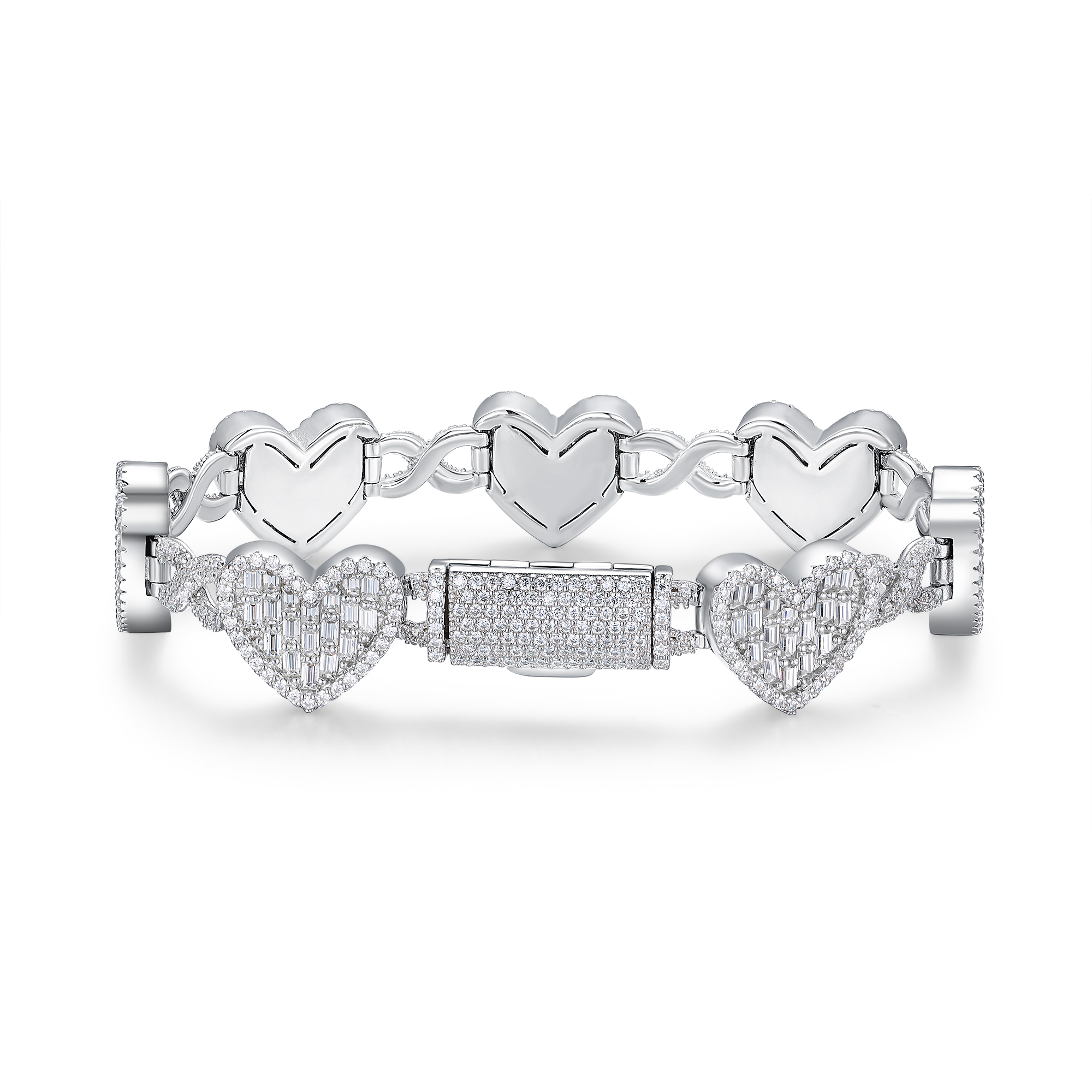 A Luxurious And Fashionable Minimalist Jewelry Bracelet Featuring Top-quality Moissanite, Made Of S925 Silver Electroplated With Platinum.