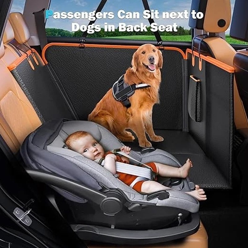 Waterproof Dog Car Seat Cover Hard Bottom Back Seat Protector Universal Fit A