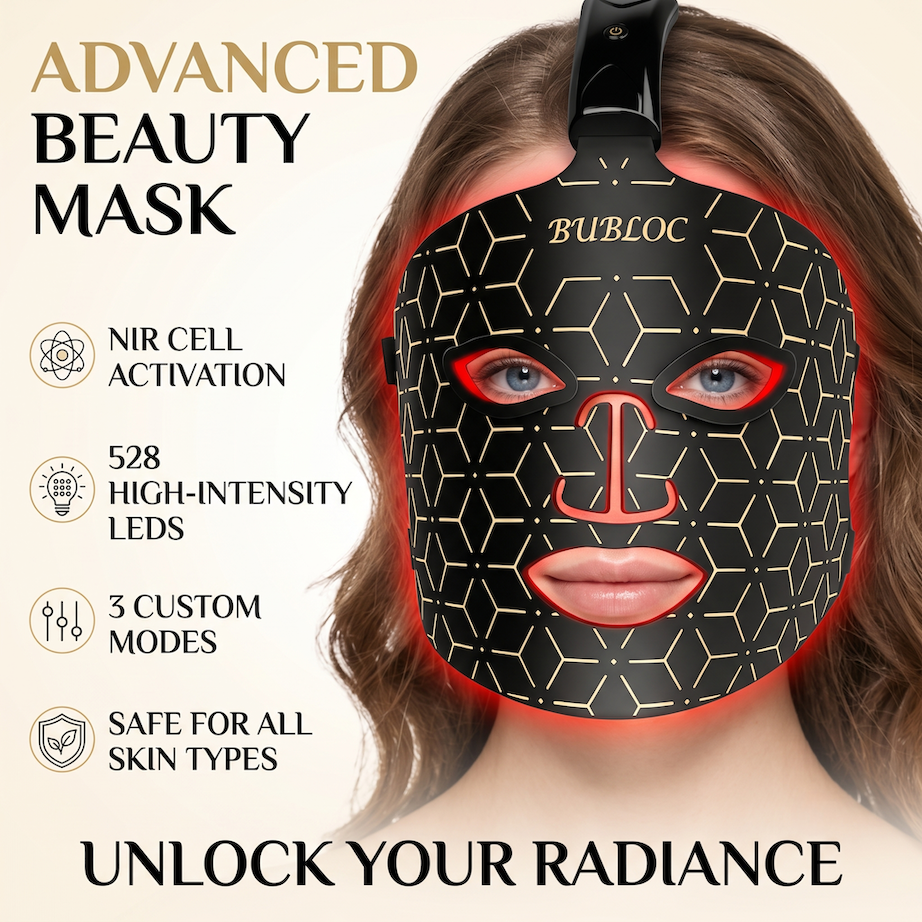 Infrared Light Mask Photon Beauty Device, Facial Spectrum Skin Rejuvenation Instrument, LED Silicone Red Light Facial Mask Device