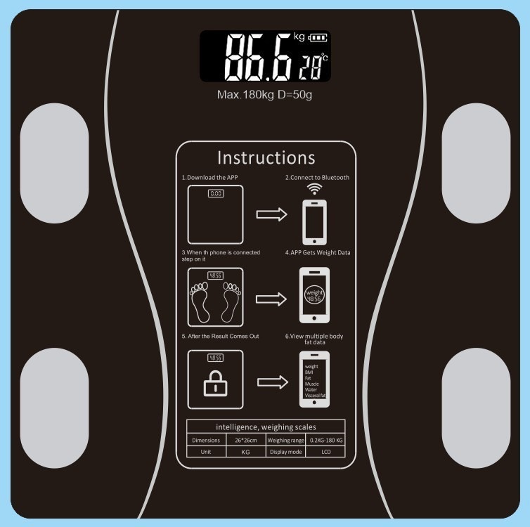 Smart Body Fat Scale, Household Precision And Durability, Small Rechargeable Household Electronic Scale, Weighing Meter, Electronic Scale