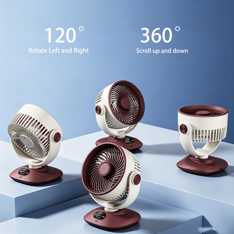 2400 MAh Desktop Fan, Quiet Operation, Three Adjustable Speed Settings, 120-degree Left-right And 180-degree Up-down Tilt, Suitable For Living Rooms, Bedrooms, And Offices