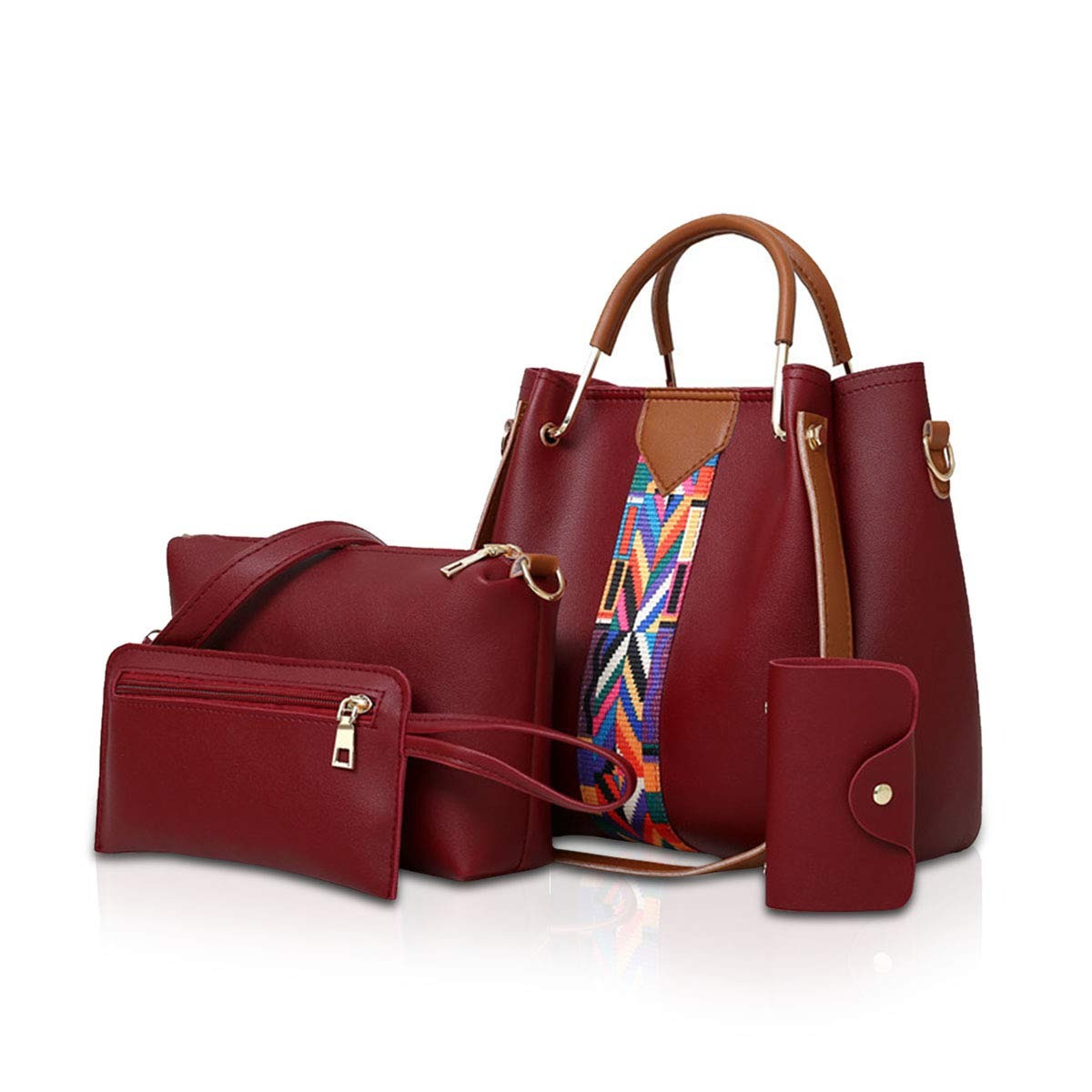Women’s 4-Piece Handbag Set – Shoulder Bags, Purse & Wallet