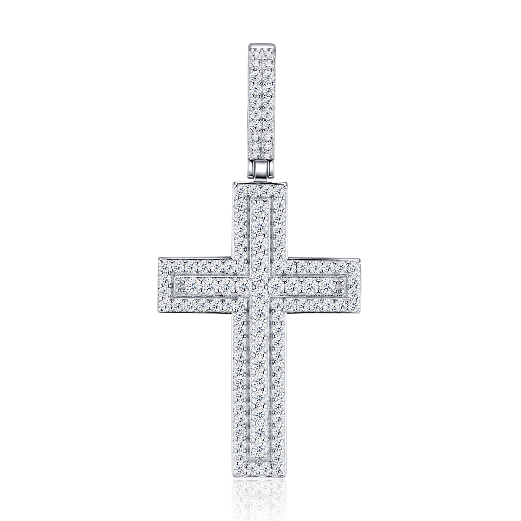A Luxurious And Fashionable Minimalist Jewelry Pendant Necklace Set With Top-quality Moissanite, Made Of S925 Silver Electroplated With Platinum.