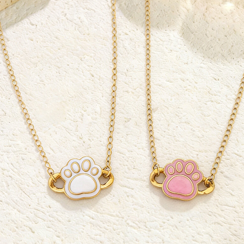 Stainless Steel Cat Claw Oil-dripping Pendant Necklace