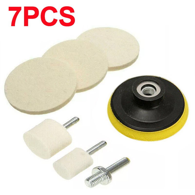 7PCS Set Cerium Oxide Glass Polishing Kit Windscreen Remover Scratch Felt Pads C