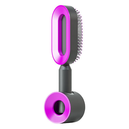 Self-Cleaning Hair Brush – Anti-Static Scalp Massage Comb with One-Key Hair Removal, Detangling Airbag Brush for Women