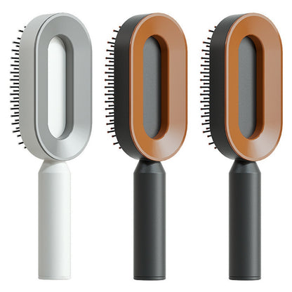 Self-Cleaning Hair Brush – Anti-Static Scalp Massage Comb with One-Key Hair Removal, Detangling Airbag Brush for Women