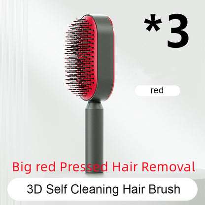 Self-Cleaning Hair Brush – Anti-Static Scalp Massage Comb with One-Key Hair Removal, Detangling Airbag Brush for Women