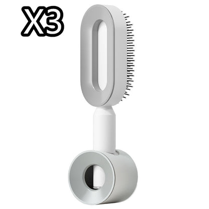 Self-Cleaning Hair Brush – Anti-Static Scalp Massage Comb with One-Key Hair Removal, Detangling Airbag Brush for Women