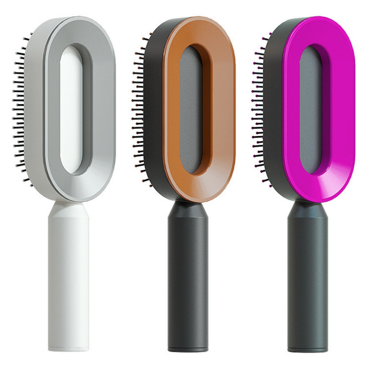 Self-Cleaning Hair Brush – Anti-Static Scalp Massage Comb with One-Key Hair Removal, Detangling Airbag Brush for Women