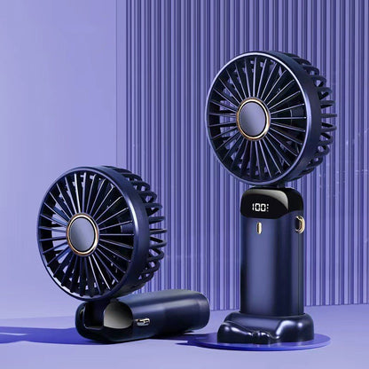 5-Speed USB Rechargeable Neck Fan – Foldable, Hands-Free & Powerful Mini Air Cooler for Outdoors