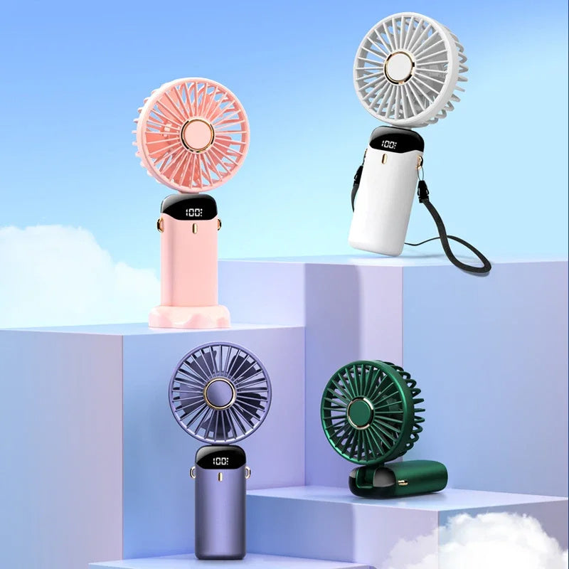 5-Speed USB Rechargeable Neck Fan – Foldable, Hands-Free & Powerful Mini Air Cooler for Outdoors