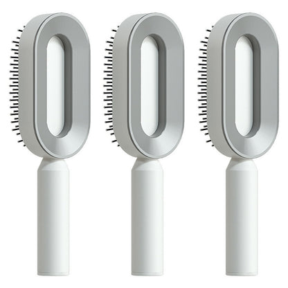 Self-Cleaning Hair Brush – Anti-Static Scalp Massage Comb with One-Key Hair Removal, Detangling Airbag Brush for Women
