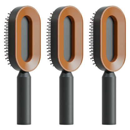Self-Cleaning Hair Brush – Anti-Static Scalp Massage Comb with One-Key Hair Removal, Detangling Airbag Brush for Women