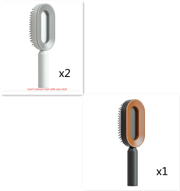 Self-Cleaning Hair Brush – Anti-Static Scalp Massage Comb with One-Key Hair Removal, Detangling Airbag Brush for Women