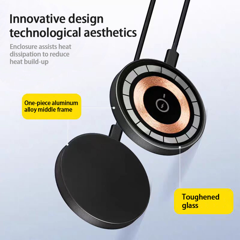 15W Qi Magnetic Wireless Charger – Fast Charging for iPhone 12 to 16 Models