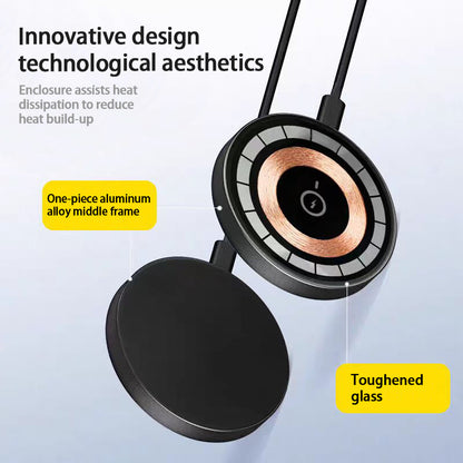 15W Qi Magnetic Wireless Charger – Fast Charging for iPhone 12 to 16 Models