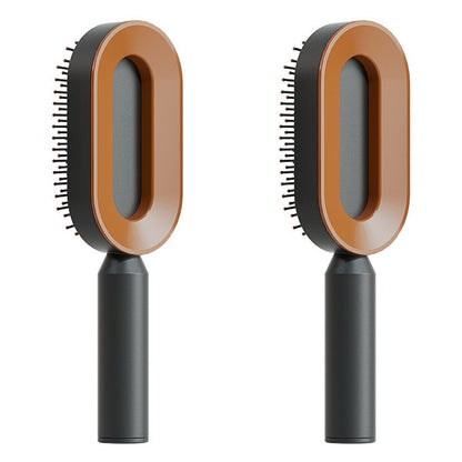 Self-Cleaning Hair Brush – Anti-Static Scalp Massage Comb with One-Key Hair Removal, Detangling Airbag Brush for Women