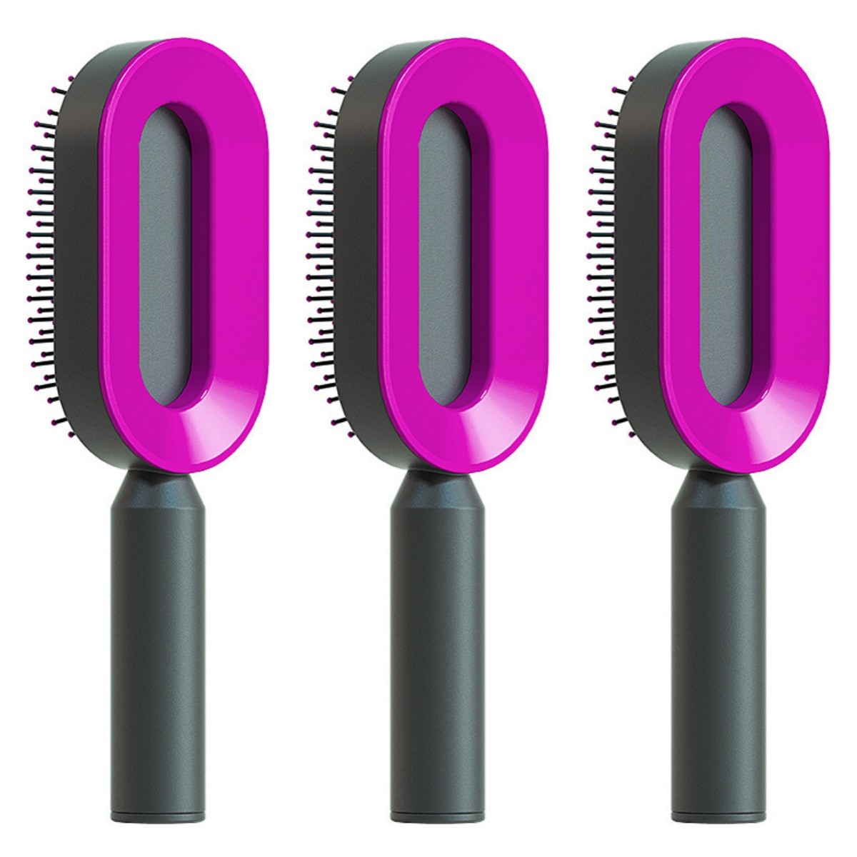 Self-Cleaning Hair Brush – Anti-Static Scalp Massage Comb with One-Key Hair Removal, Detangling Airbag Brush for Women