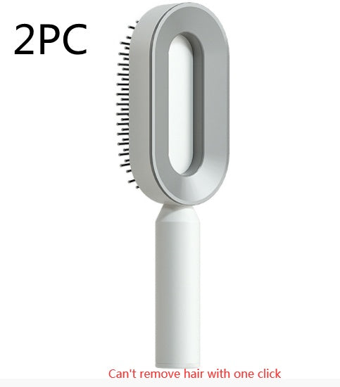 Self-Cleaning Hair Brush – Anti-Static Scalp Massage Comb with One-Key Hair Removal, Detangling Airbag Brush for Women