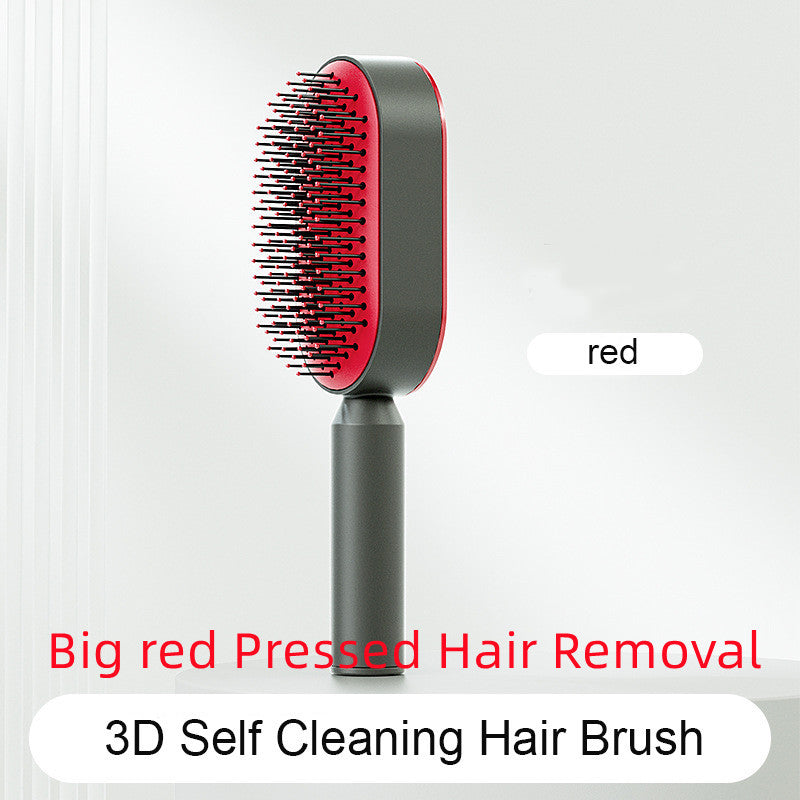 Self-Cleaning Hair Brush – Anti-Static Scalp Massage Comb with One-Key Hair Removal, Detangling Airbag Brush for Women