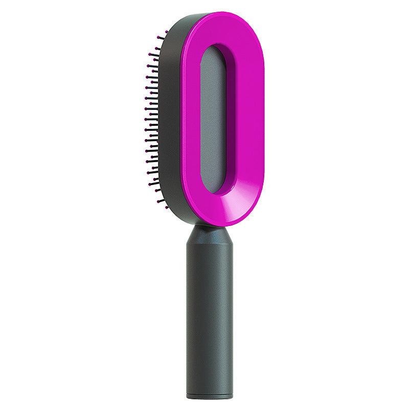 Self-Cleaning Hair Brush – Anti-Static Scalp Massage Comb with One-Key Hair Removal, Detangling Airbag Brush for Women