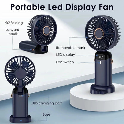 5-Speed USB Rechargeable Neck Fan – Foldable, Hands-Free & Powerful Mini Air Cooler for Outdoors